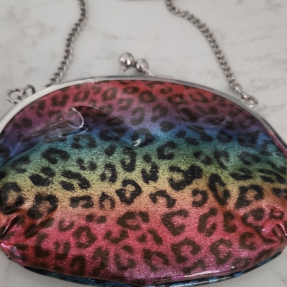 Multicolor Leopard Print Chain Bag - image 2